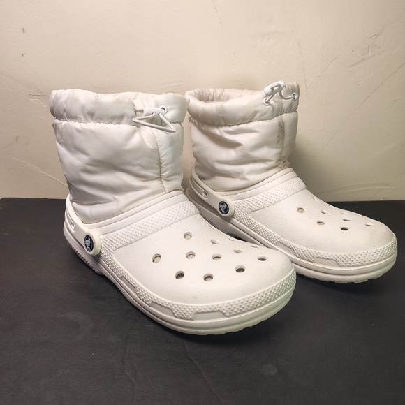 CROCS Shoes - Crocs Neopuff Boots White Classic Lined Winter Sandals Womens Size 10 Mens 8